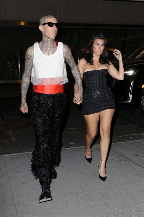 Kourtney Kardashian Wears Mini Dress for Travis 